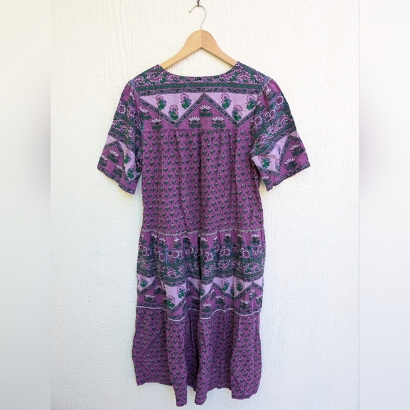 Vermont Country Store Dress Purple Cotton Patio Muumuu Pockets Housedress Small - Picture 5 of 5